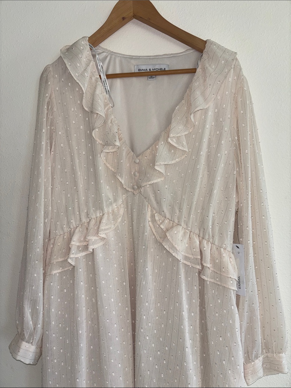 Emma & Michele  Ruffle Swiss Dot Dress